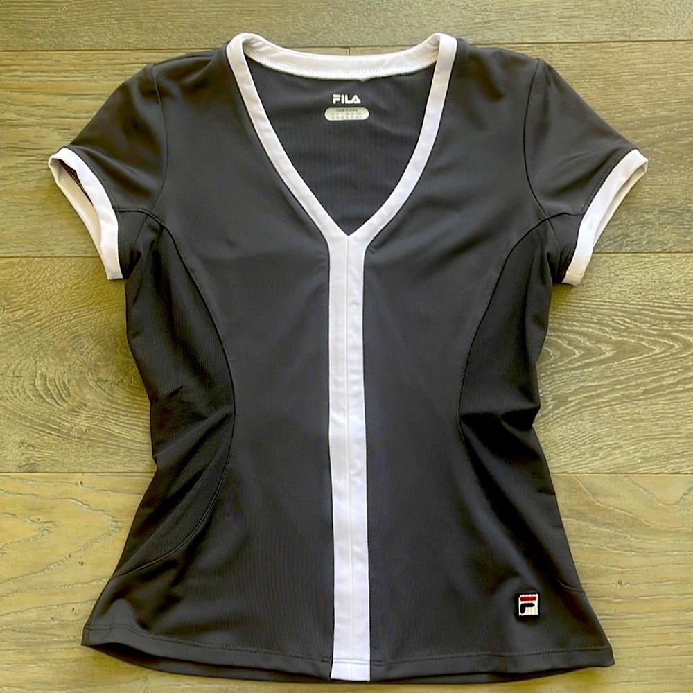 FILA Gray V Neck Athletic T- XS